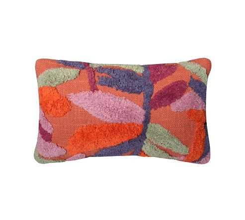 Decoratief kussen met bladmotief in aardetinten – Urbane Hide 