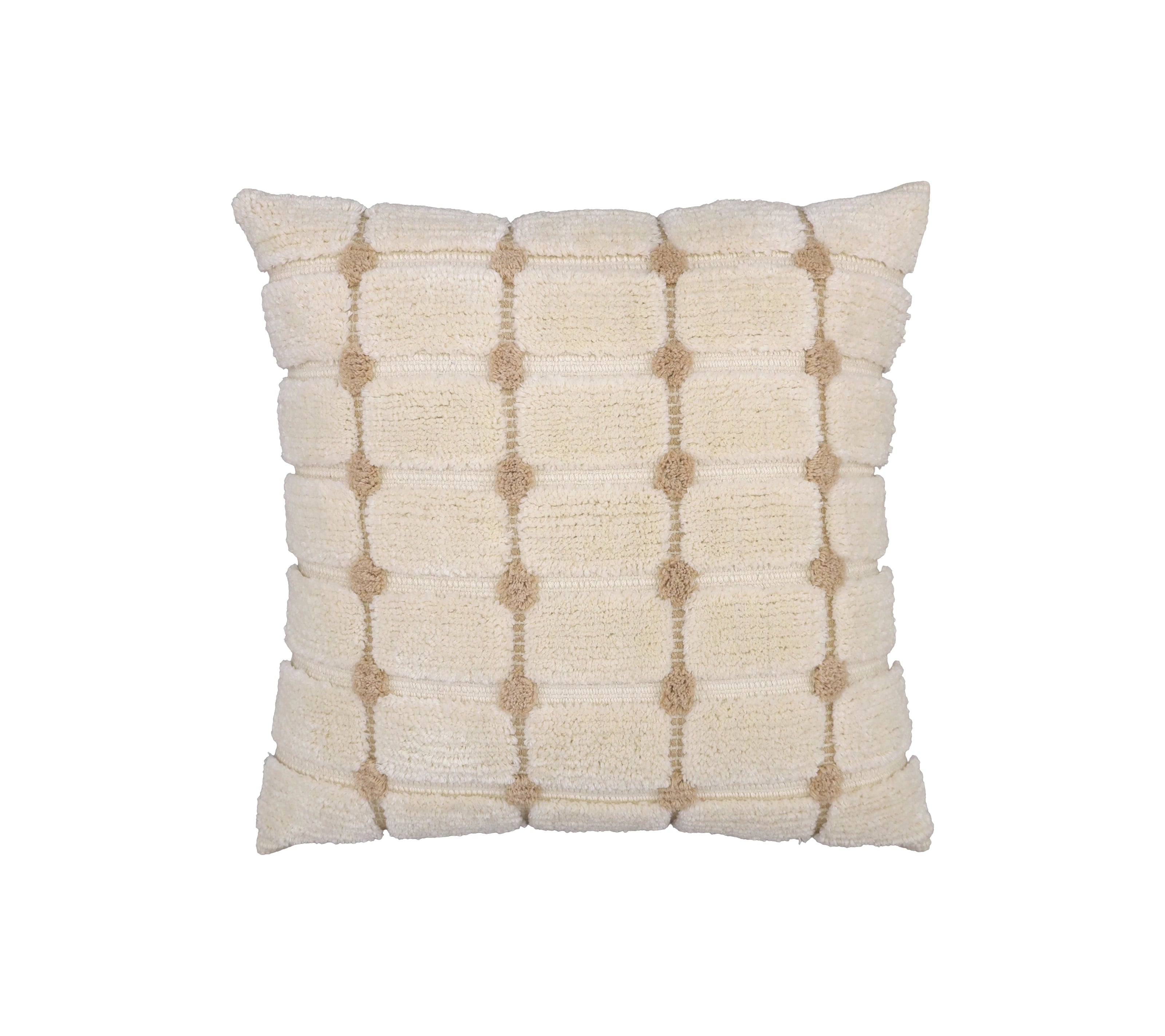 Sierkussen met geruit tuft patroon crème – Urbane Hide Urbane Hide