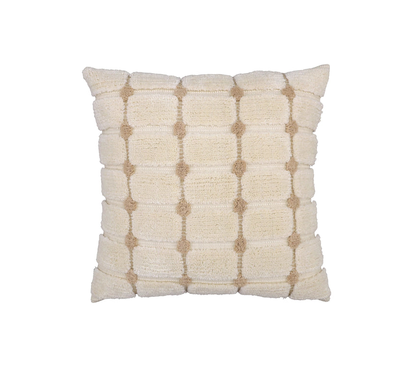 Sierkussen met geruit tuft patroon crème – Urbane Hide Urbane Hide