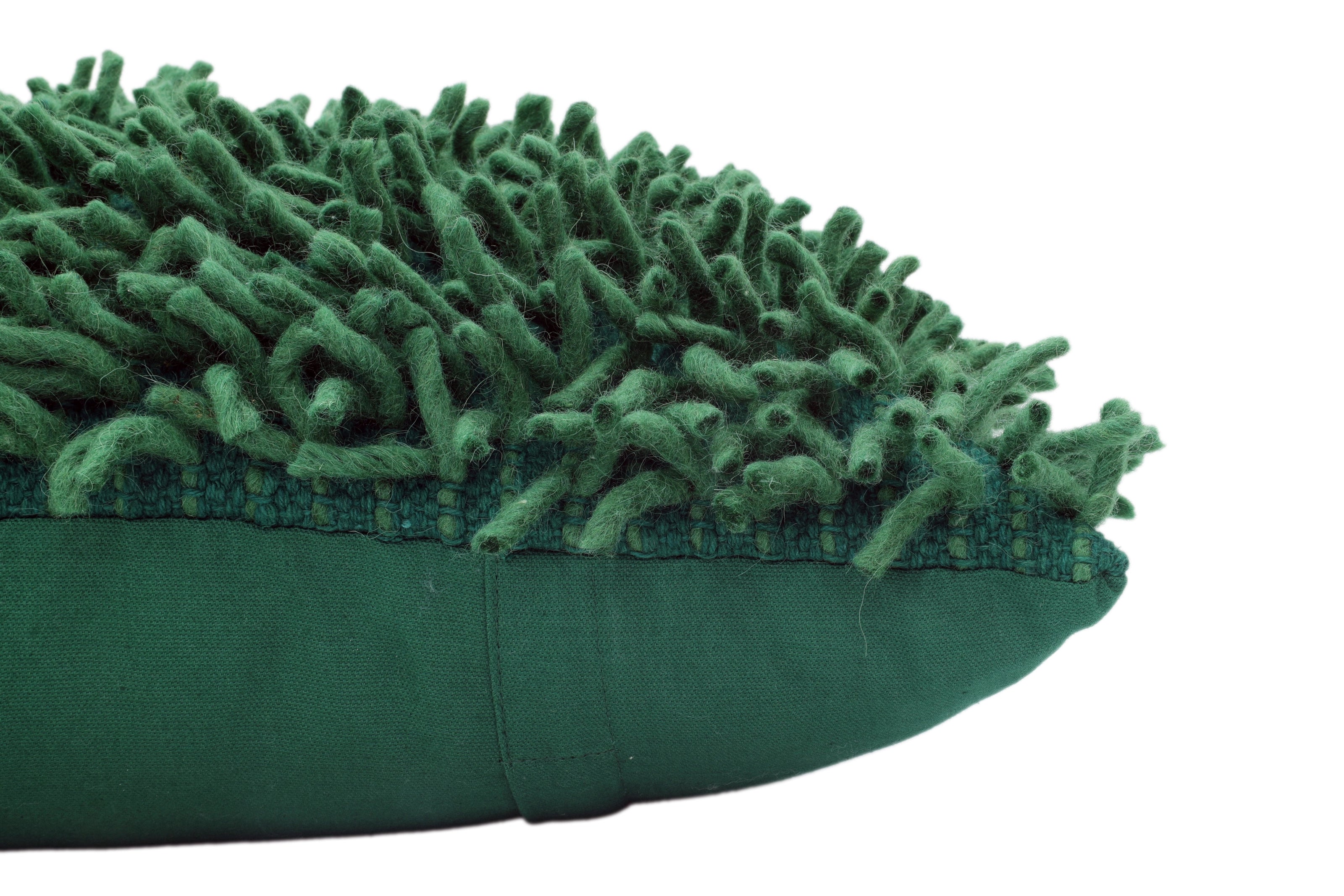 Groene kussenhoes shaggy stijl fluffy look - Urbane Hide Urbane Hide