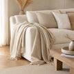 Tissu carreaux beige doux franges intérieur | Urbane Hide