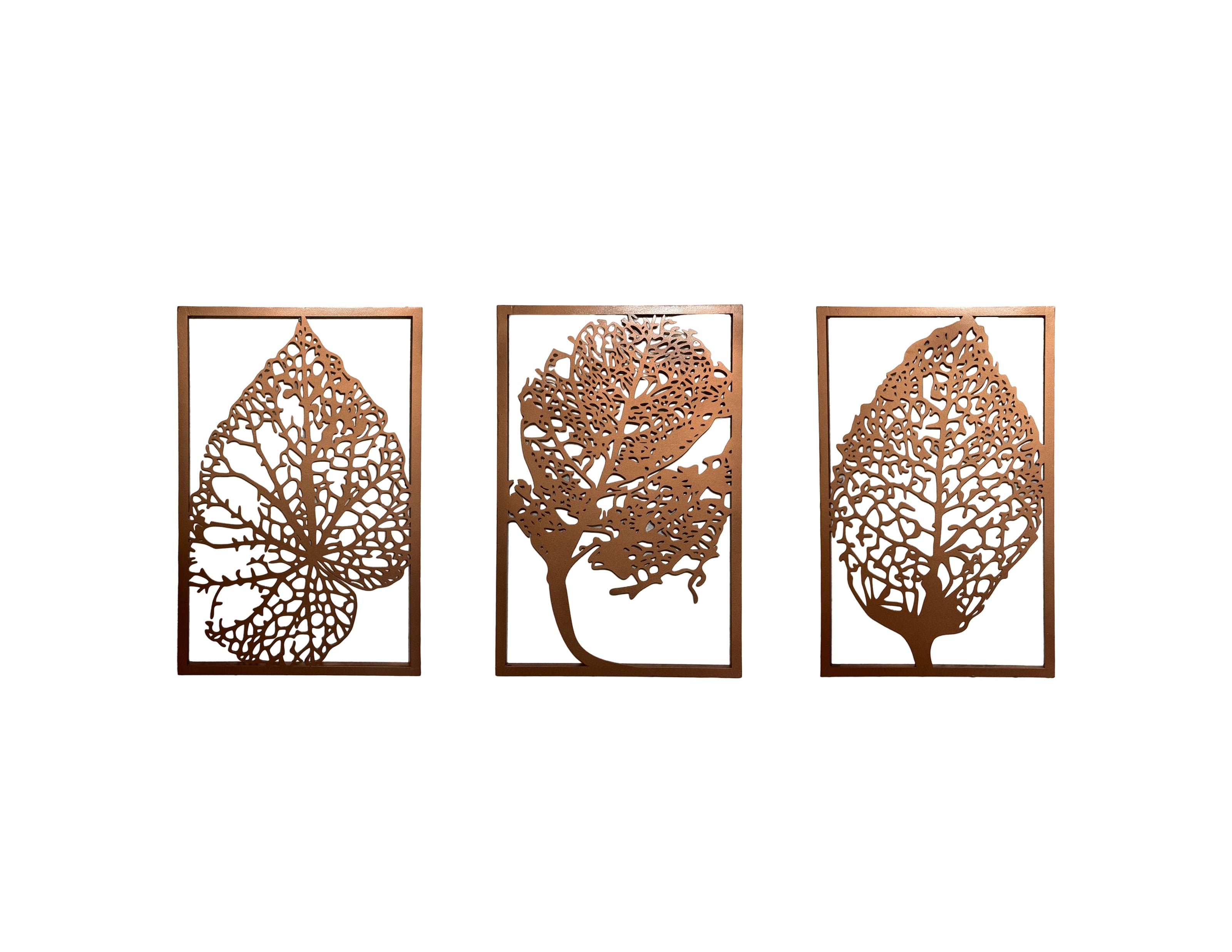 Koperen Blad Muurdecoratie Set van 3 | Urbane Hide Urbane Hide