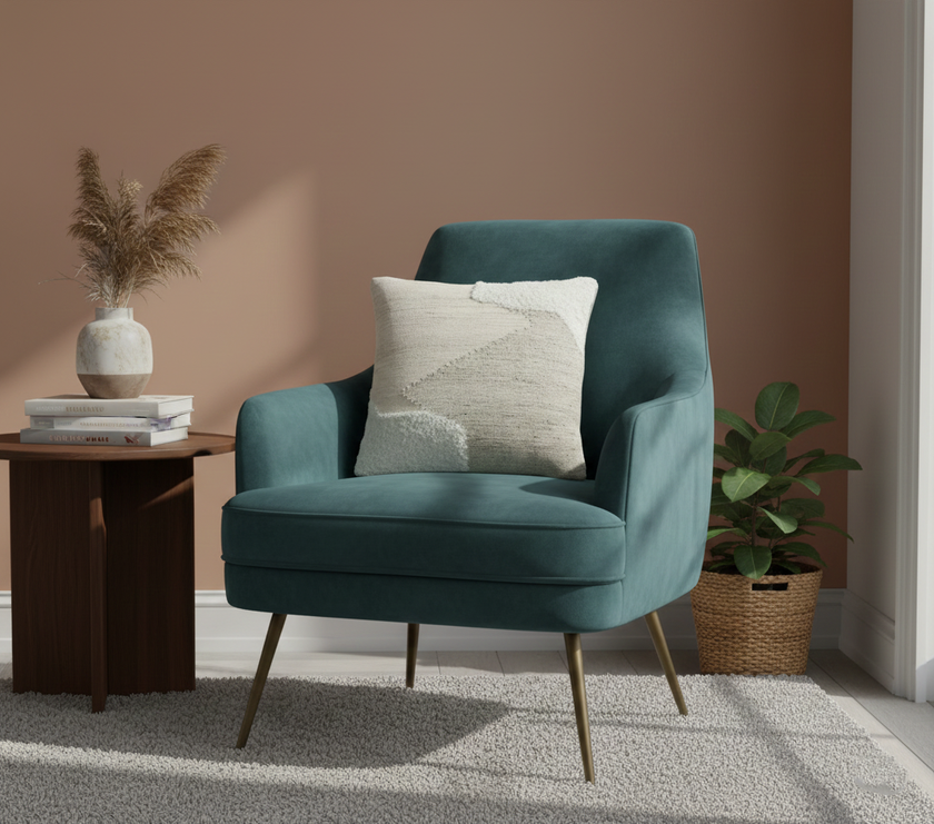 Kussen beige wolmix met textuur modern design - Urbane Hide