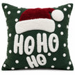 Kerstkussen Groen Rood Met Kerstmuts Ho Ho Ho
