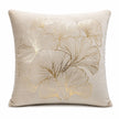 Kerstkussen goud fluweel met ginkgo blad print decoratie