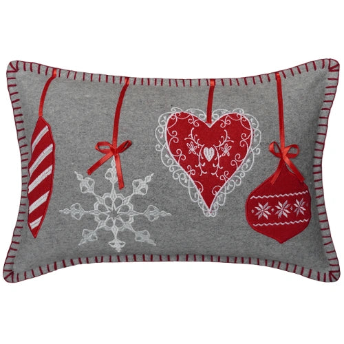 Kerstkussen met decoratieve ornamenten – Urbane Hide