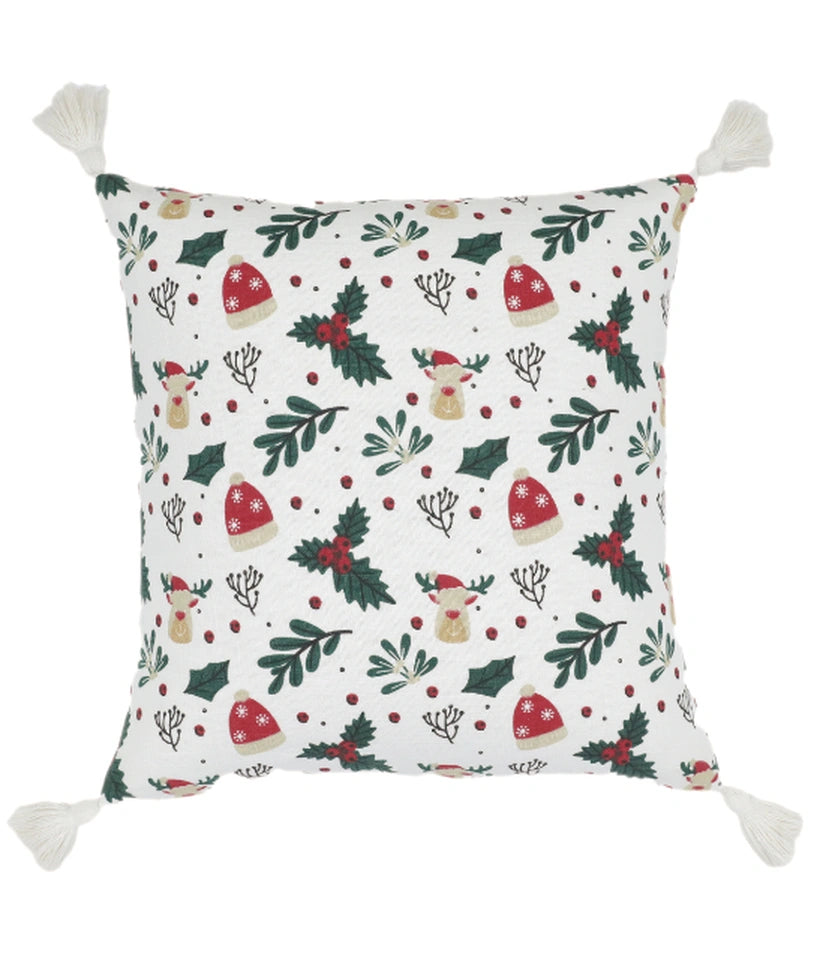 Weihnachts kissenbezug mit Print und Quasten - Urbane Hide