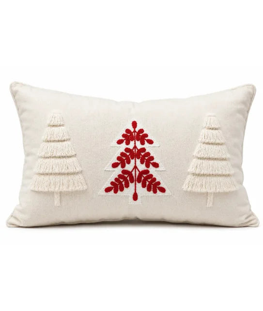 Sierkussen met simpele kerstbomen in zachte kleuren – Urbane Hide
