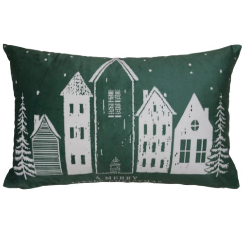 Coussin Noël village d'hiver évocateur | Urbane Hide