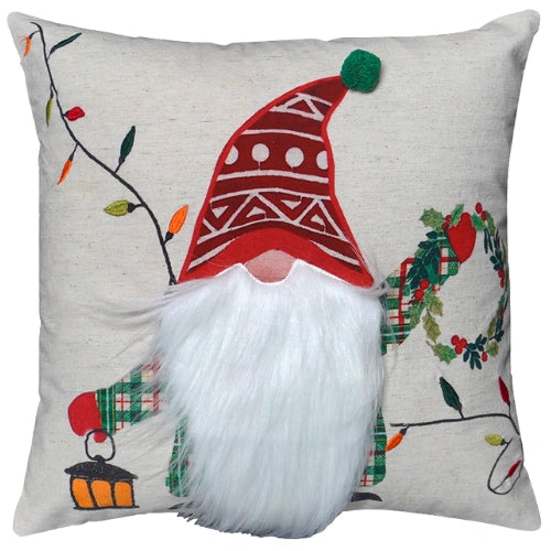 Coussin Noël gnome et guirlandes lumineuses | Urbane Hide