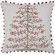 Kerstkussen met kerstboomprint en rode pompons – Urbane Hide