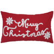 Coussin Noël rouge texte et flocons de neige | Urbane Hide