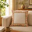 Embroidered Floral Border Boho Cushion | Urbane Hide
