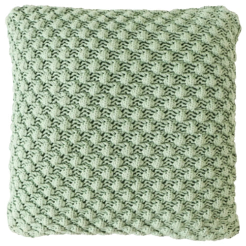 Mineralblau Geflochtenes Zierkissen – Urbane Hide Luxe