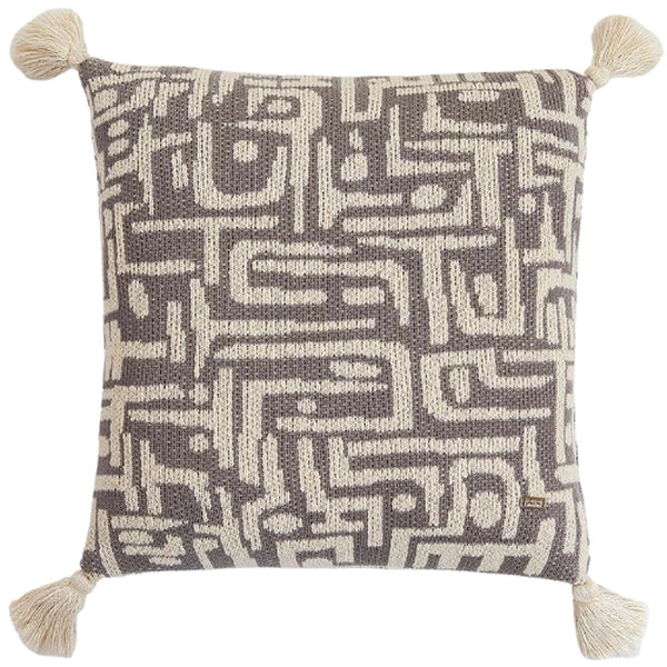 Dekoratives Kissen ethnisches Muster braun beige – Urbane Hide