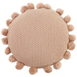 Rundes Zierkissen gestrickt mit Pompons altrosa – Urbane Hide