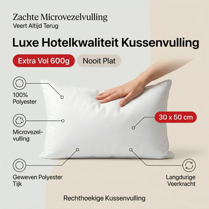 Kissenfüllung 30x50 cm – Mikrofaser 600g – Urbane Hide