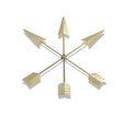 Metalen muurdecoratie met zes gouden pijlen in stervorm, perfect voor stijlen interieurdesign.
