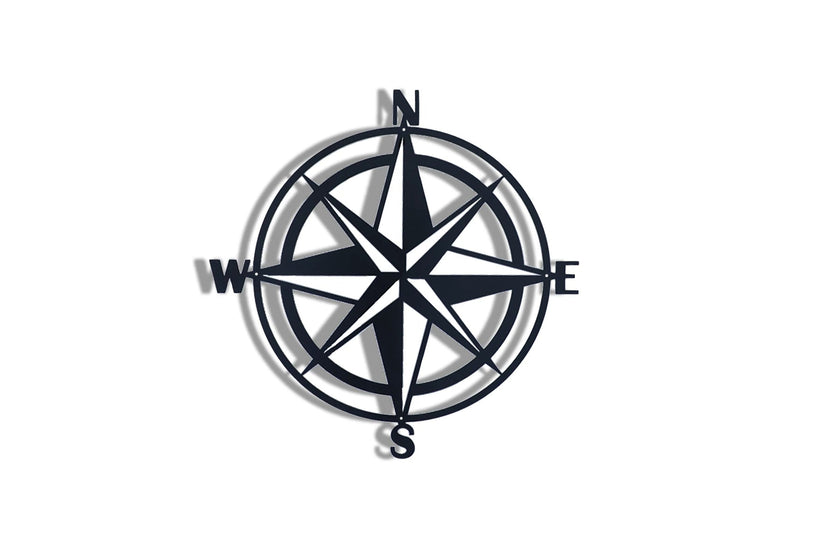 Metalen Kompas Muurdecoratie Zwart Rond | Urbane Hide Urbane Hide