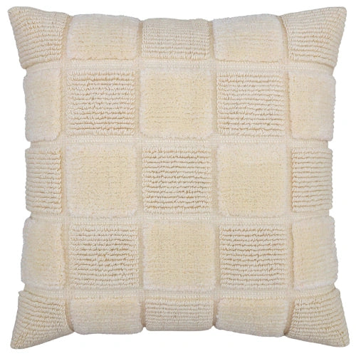 Kissenbezug beige mit Blockmuster und Textur – Urbane Hide