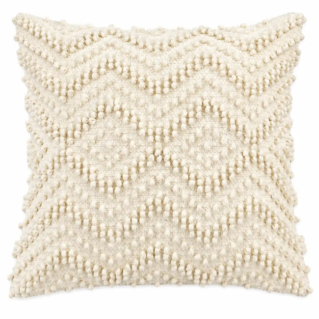 Coussin décoratif crème zigzag capitonné | Urbane Hide