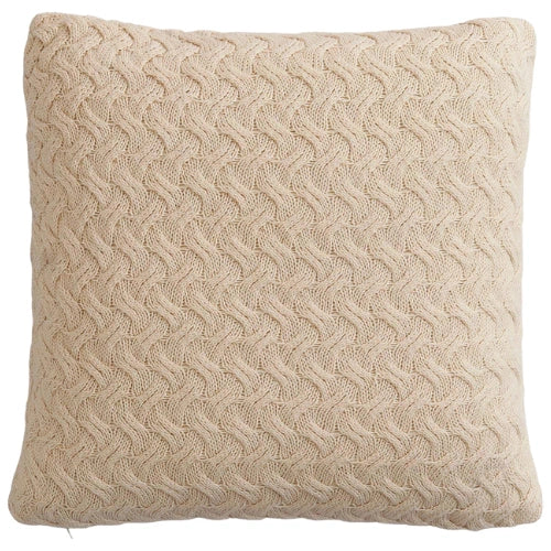 Beige Gestricktes Zierkissen – Texturkissen Urbane Hide