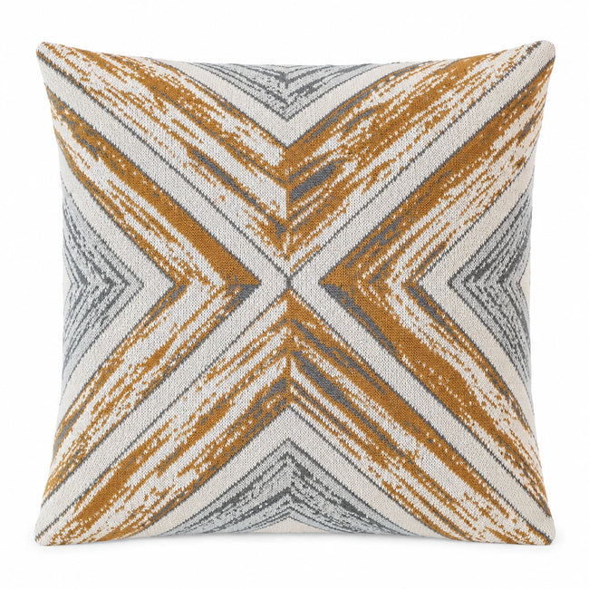 Coussin décoratif géométrique gris ocre | Urbane Hide