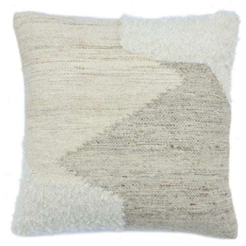 Kissen Beige Wollmix mit Textur Modernes Design – Urbane Hide