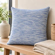 Blauw Gemêleerde Kussenhoes Geweven Katoenlook – Urbane Hide