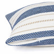 kussenhoes blauw wit met decoratieve strepen