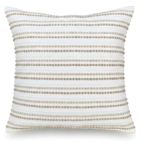 Kissenbezug beige gestreift Baumwolle 45x45 – Urbane Hide