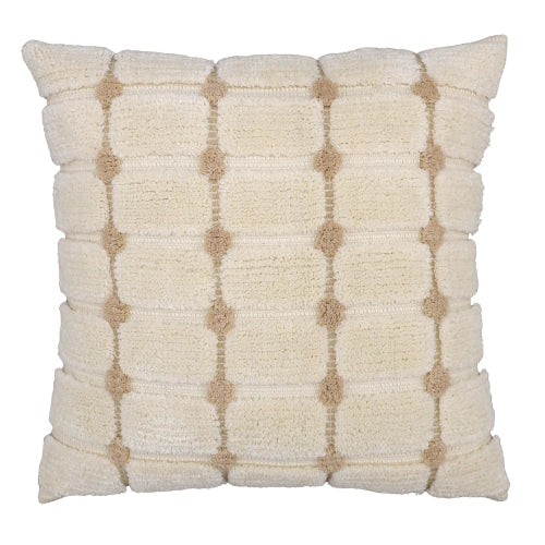 Zierkissen mit kariertem Tufting-Muster crème – Urbane Hide