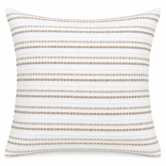 Housse de coussin en coton rayé beige 45x45 cm – Urbane Hide