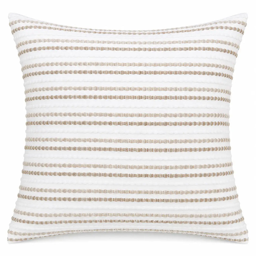 Kussenhoes beige gestreept katoen 45x45 – Urbane Hide