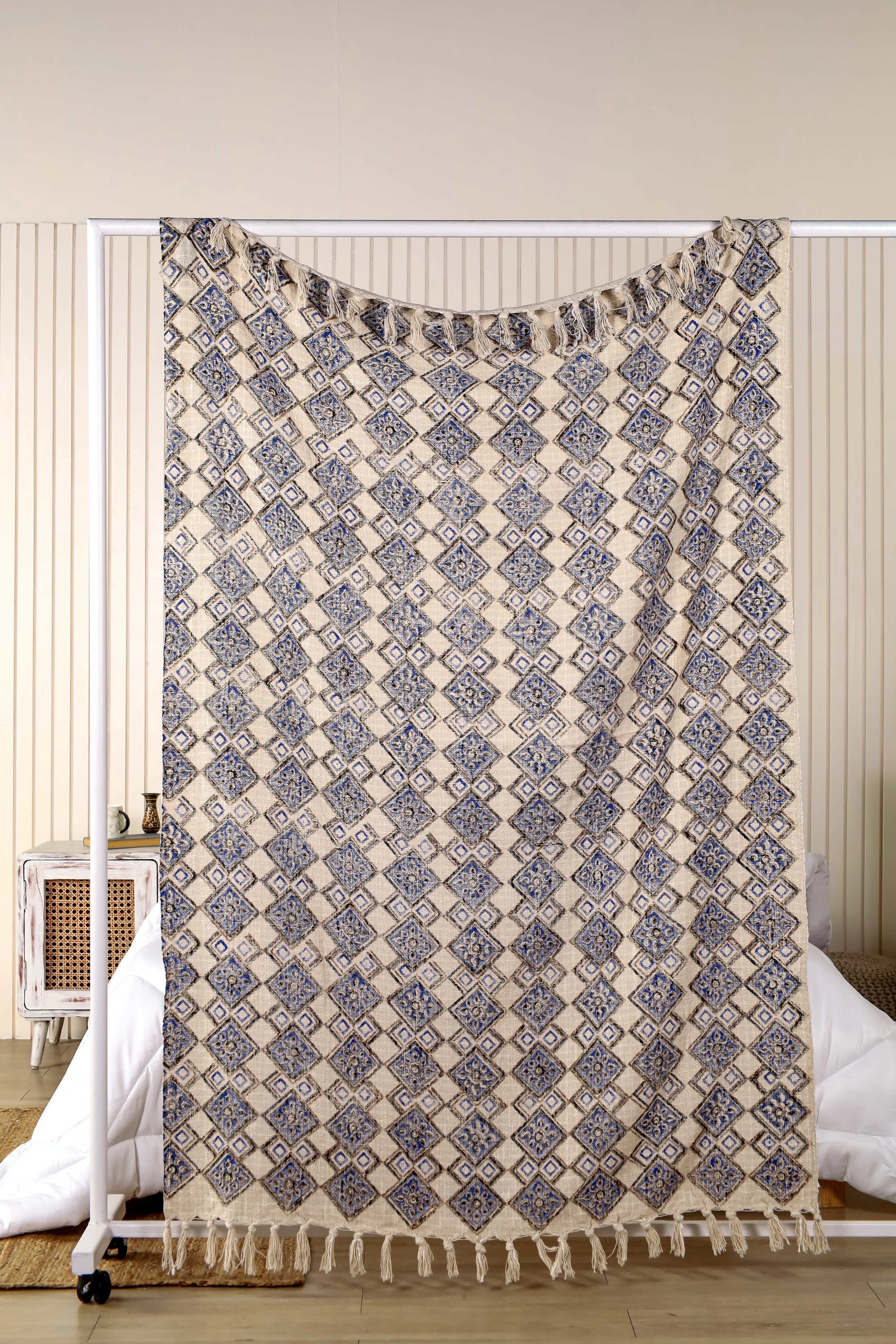 Boho geborduurde plaid met kwastjes voor bank – Urbane Hide Urbane Hide