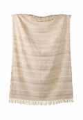 Beige Woonplaid met Textuur & Franjes – Urbane Hide 