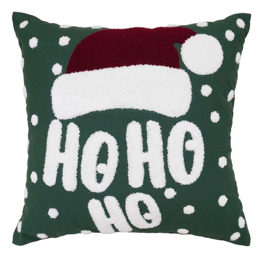 Kerstkussen met grappige 'Ho Ho Ho' tekst en kerstmuts – Urbane Hide Urbane Hide