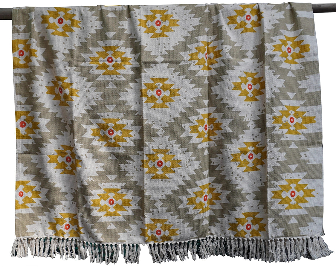 Boho Woondeken Geel met Franjes & Patronen – Urbane Hide Urbane Hide