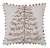 Kerstkussen met kerstboomprint en rode pompons – Urbane Hide Urbane Hide
