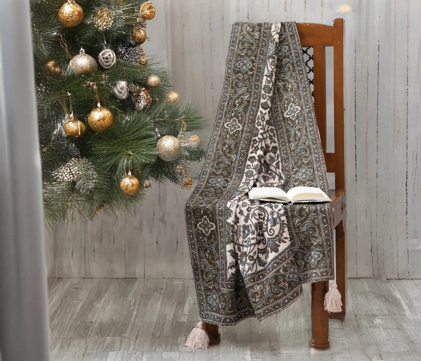 Greyloom Bloemrijk Katoenen Handgeweven Plaid – Urbane Hide Urbane Hide