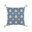 Housse coussin Noël bleue arbres et neige | Urbane Hide